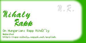 mihaly rapp business card